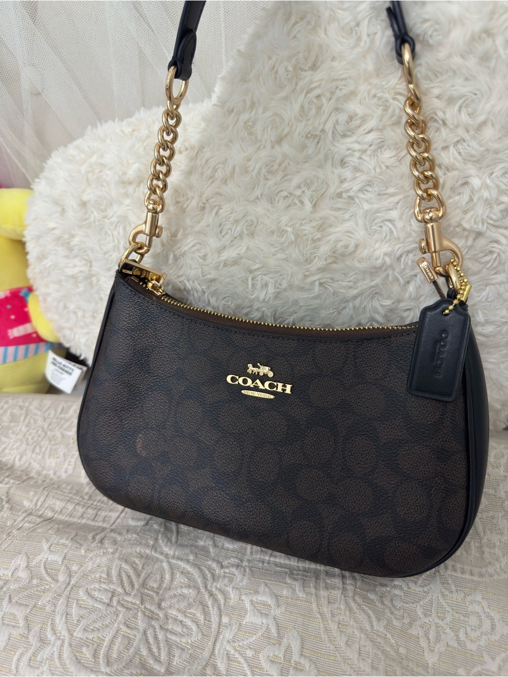 AUTHENTIC Coach Teri in Signature Print Black/Walnut - Picture 2 of 6